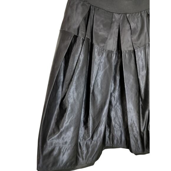 SK171) Donna Karan Collection Charcoal Pleated Tiered Pullon Full Skirt Small? - Picture 3 of 7